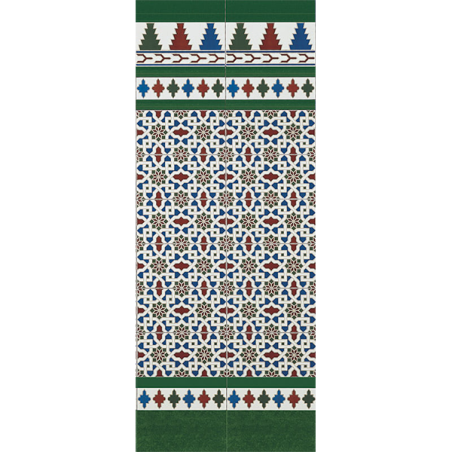 Alhambra multicouleur brillant 14X28 cm carrelage Effet Tuile andalouse