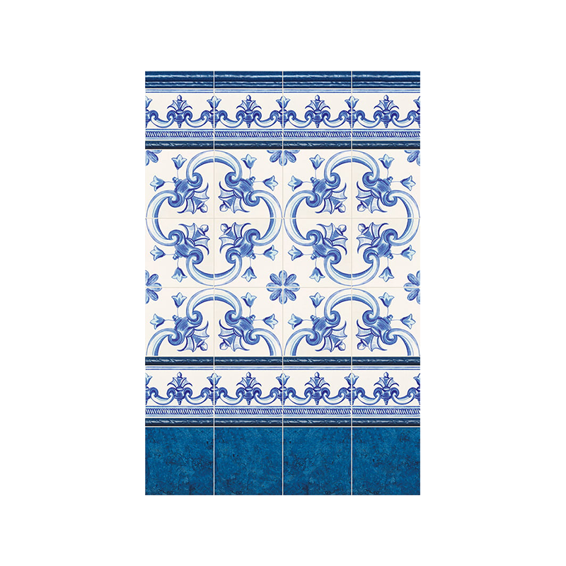 Lora bleu satiné 20X20 cm carrelage Effet Tuile andalouse