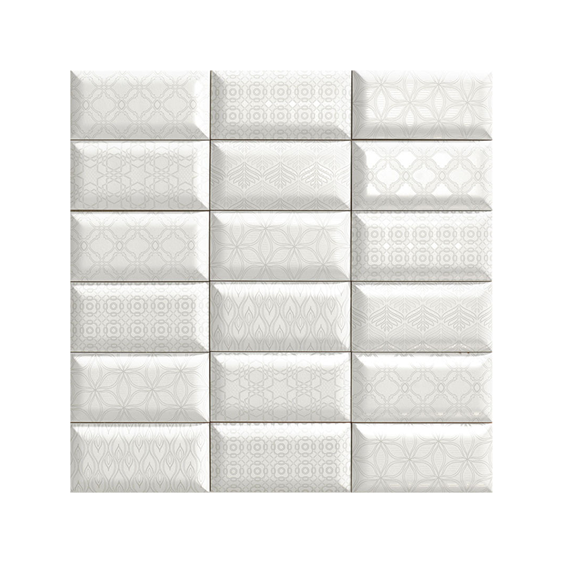 Luxor blanc brillant 10X20 cm carrelage Effet 3D volume