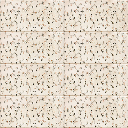 Décor Minerva beige brillant 15X30 cm carrelage Effet Craquelé