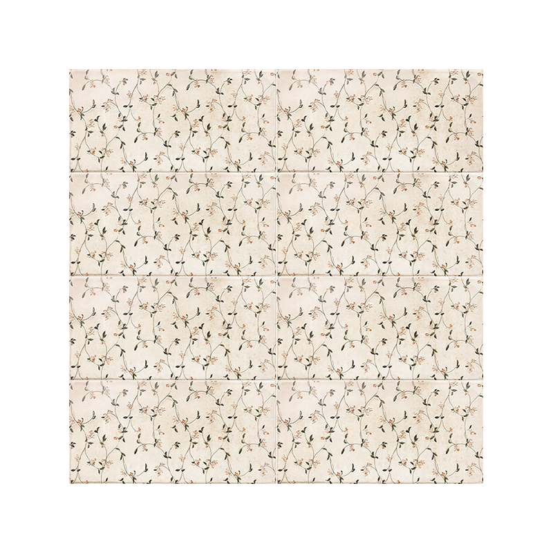 Décor Minerva beige brillant 15X30 cm carrelage Effet Monocouleur