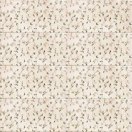 Décor Minerva beige brillant 15X30 cm carrelage Effet Métro