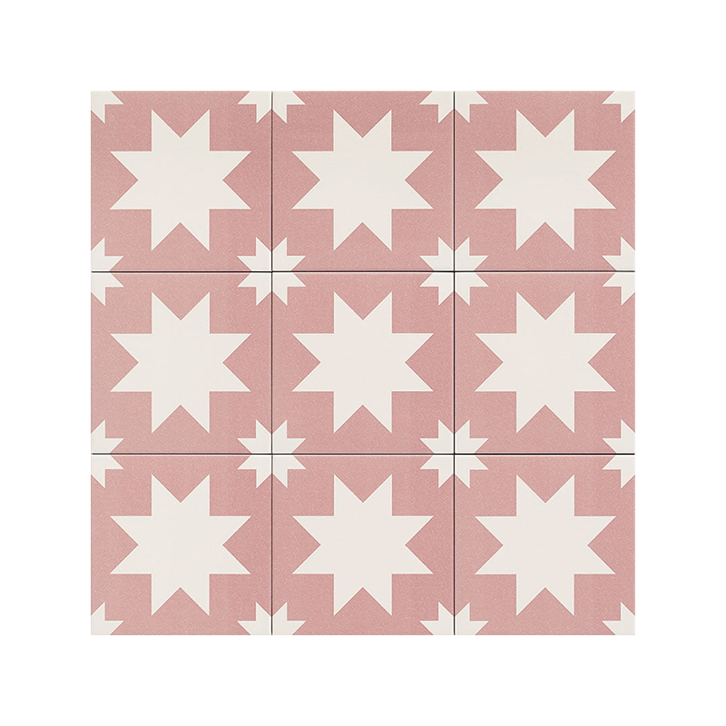 Fired star rose 20X20 cm carrelage Effet Monocouleur