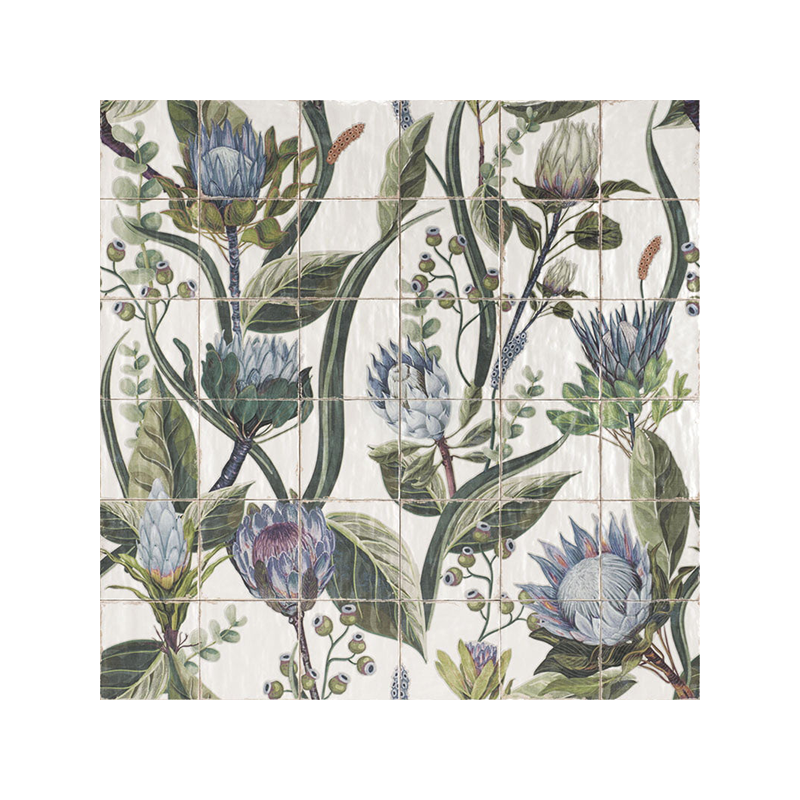 Mural Protea multicouleur brillant 20X20 cm carrelage Effet Traditionnel