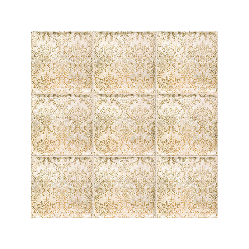 Décor Daman beige brillant 20X20 cm carrelage Effet Pierre