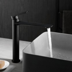 Imex mitigeur lavabo bec haut série ural noir mat