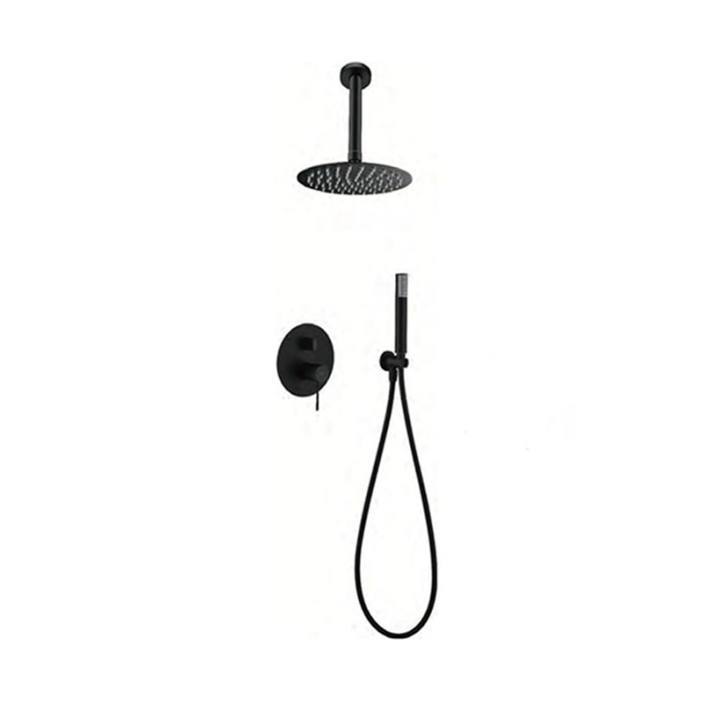 Imex ensemble de douche monocommande encastré noir mat top series