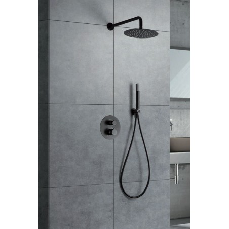 Imex ensemble de douche thermostatique encastré noir gun metal série line