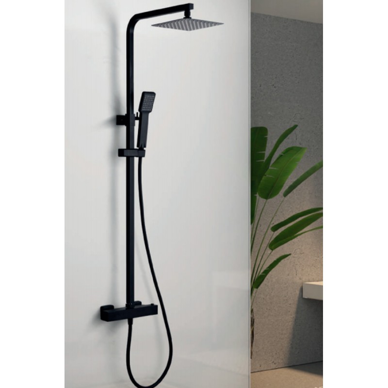 Imex ensemble de douche thermostatique série Vigo coloris noir mat