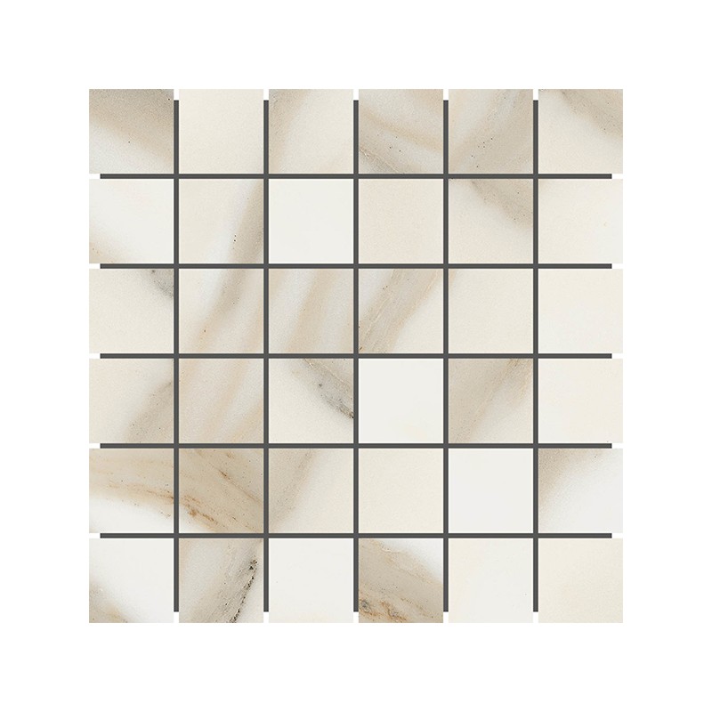 Calacatta NPLUS Blanc Brillant 30X30 cm mosaic Effet Marbre