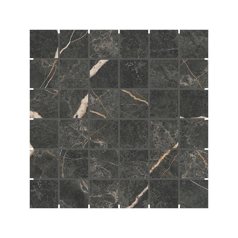 Laurent Noir Mat 30X30 cm mosaic Effet Marbre