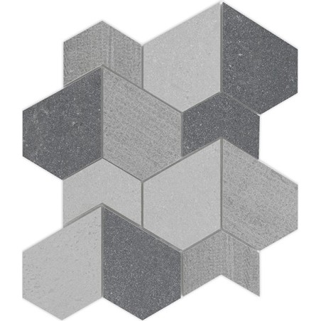 Tyndall Gris Mat 27X30 cm mosaic effet Pierre