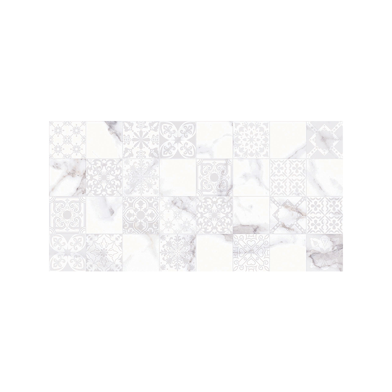 Palatina Hidraulic blanc mat 30X60 cm carrelage Effet Marbre