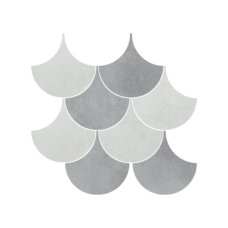 Mosaïque Escama Madox gris-anthracite mat 28X29 cm Effet Ciment