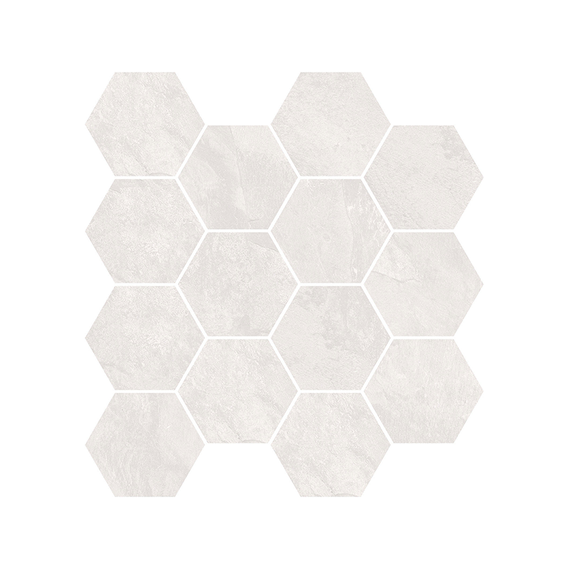 Mosaïque Grand Canyon hexagonale blanc mat 28,3X26,5 cm carrelage Effet Pierre