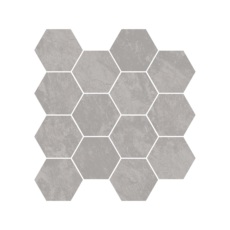 Mosaïque Grand Canyon hexagonale gris mat 28,3X26,5 cm carrelage Effet Pierre