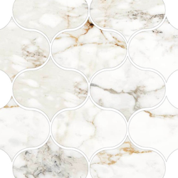 Mosaïque Ornas Barnaby blanc poli 29,8X28,6 cm Effet Marbre