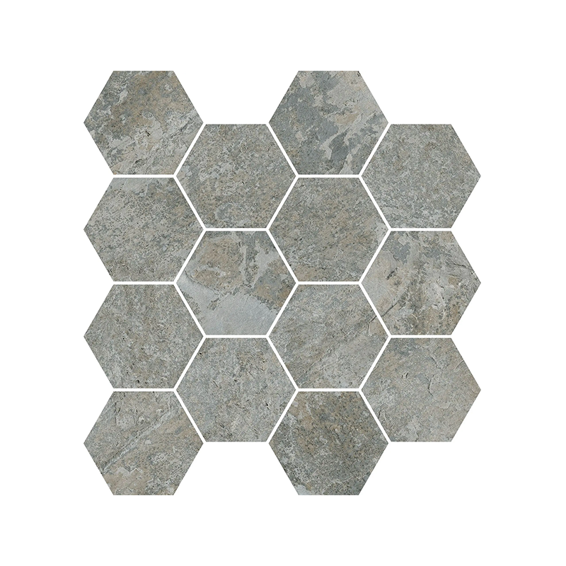 Mosaïque Ardesia hexagonale gris mat 28,3X26,5 cm Effet Pierre