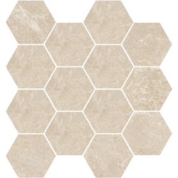 Mosaïque Tempo hexagonale nature mat 28,3X26,5 cm Effet Pierre