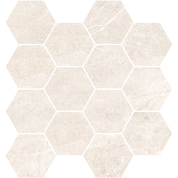 Mosaïque Tempo hexagonale cotton poli 28,3X26,5 cm Effet Pierre