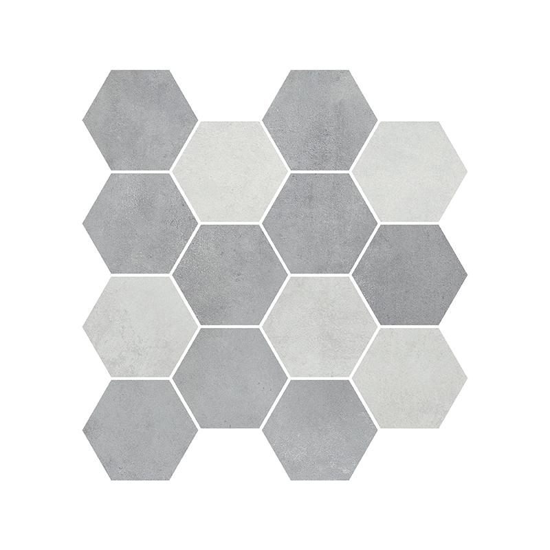 Mosaïque Madox hexagonale gris-anthracite mat 28,3X26,5 cm Effet Ciment