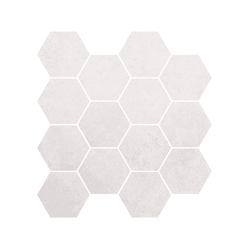 Mosaïque Madox hexagonale blanc mat 28,3X26,5 cm Effet Ciment