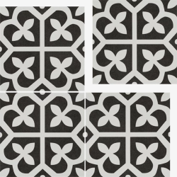 Black & white tycho mat 22,3X22,3 cm carrelage Effet Ciment