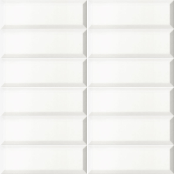Solid white bissel blanc mat 10X30 cm carrelage Effet Biseauté