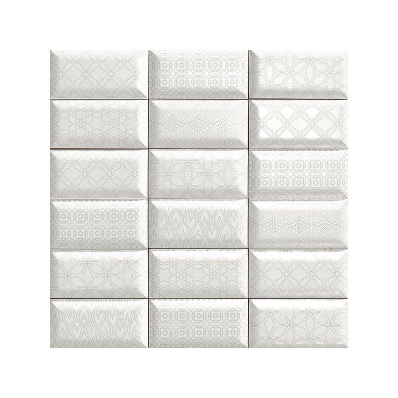 Luxor blanc brillant 10X20 cm carrelage Effet Bombato