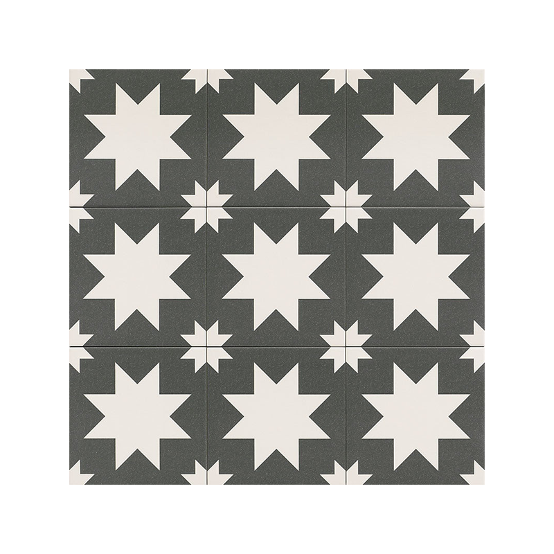 Fired star noir 20X20 cm carrelage Effet Ciment